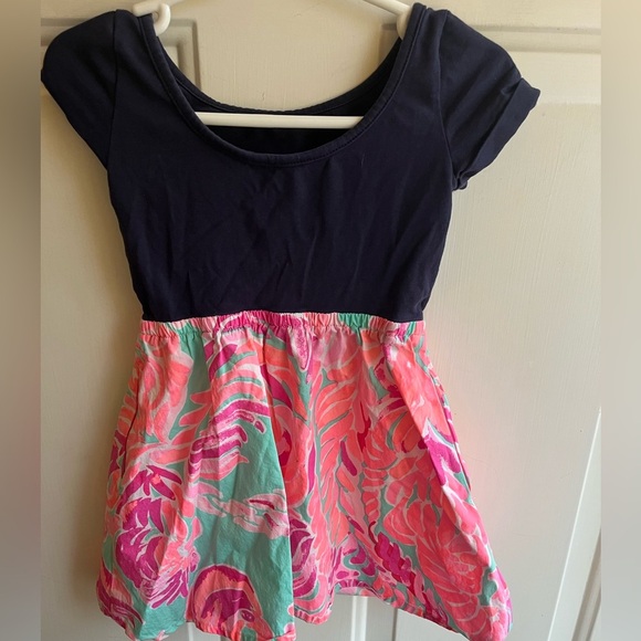Lilly Pulitzer Girls Lacey Dress in Poolside Blue Love Birds Pattern Size XS‎ - Picture 5 of 7